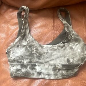 Gently worn lululemon sports bra tie dye green and white